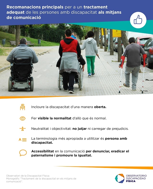 Recomanacions principals per a un tractament adequat de les persones amb discapacitat als mitjans de comunicació